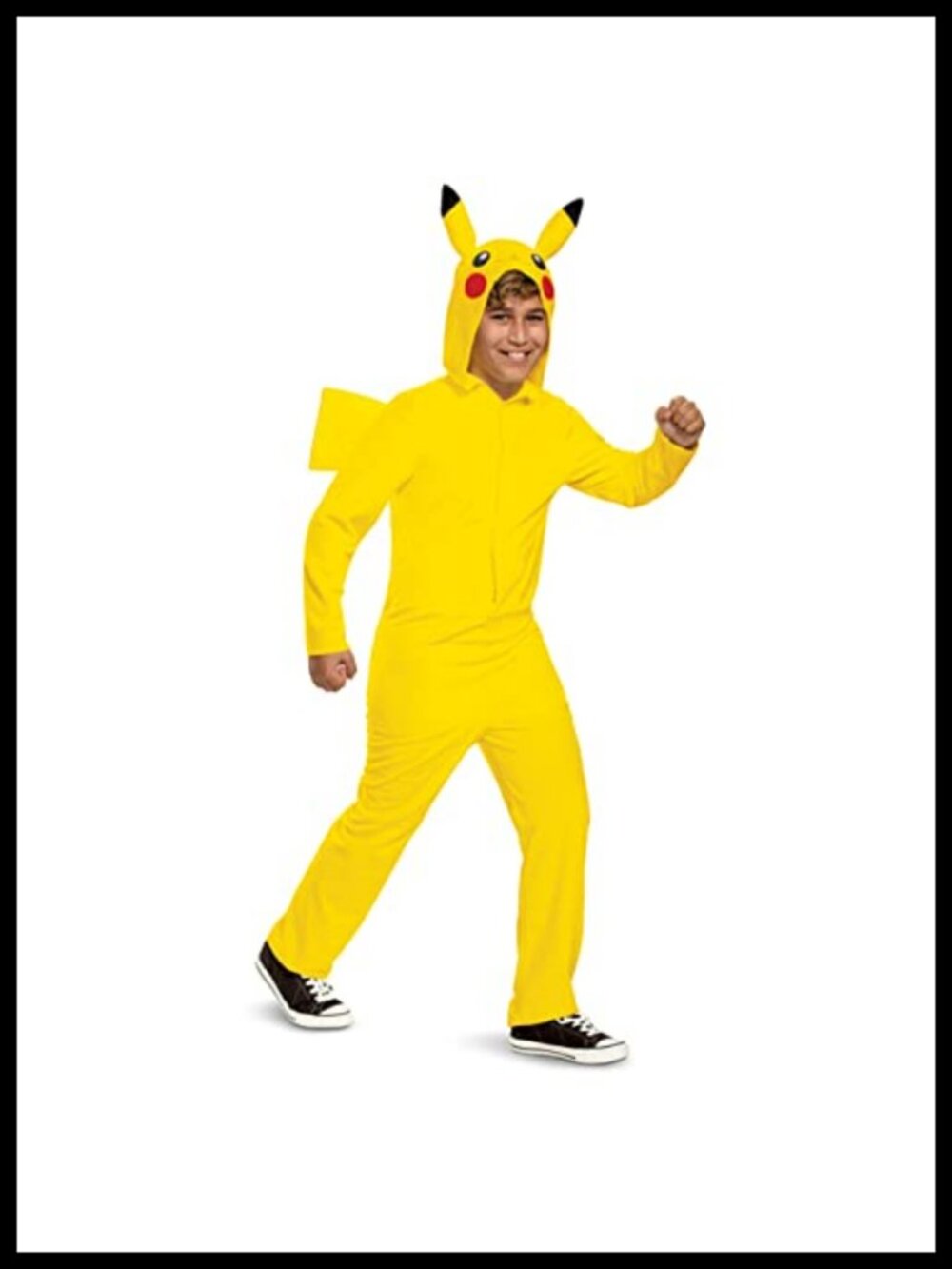 Pikachu Pokemon Costume Kids Small Hooded Jumpsuit with Tail